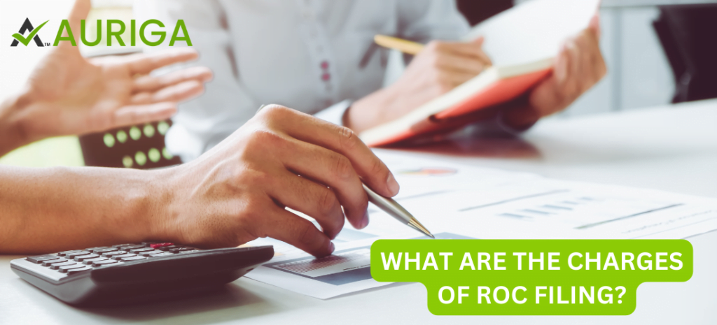 WHAT ARE THE CHARGES OF ROC FILLING? 1 AURIGA ACCOUNTING PRIVATE LIMITED WHAT ARE THE CHARGES OF ROC FILLING?
