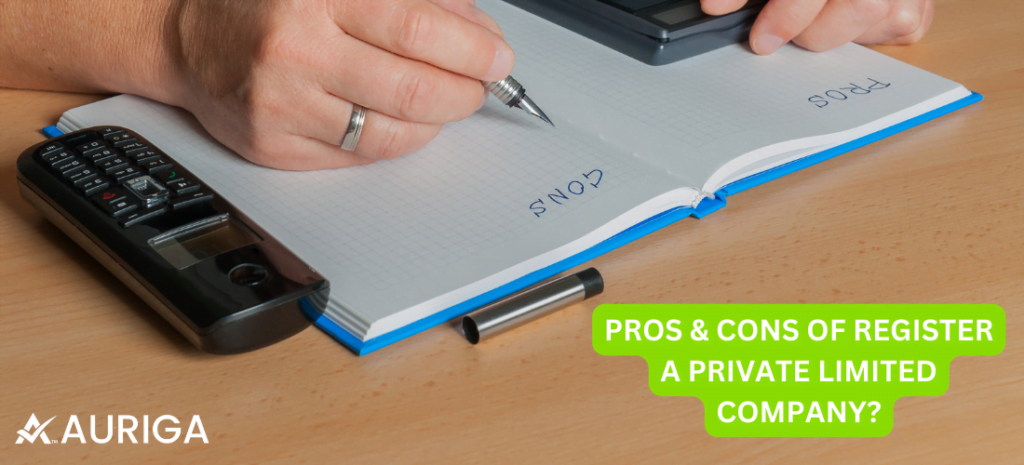 PROS AND CONS OF REGISTER A PRIVATE LIMITED COMPANY? 1 AURIGA ACCOUNTING PRIVATE LIMITED PROS AND CONS OF REGISTER A PRIVATE LIMITED COMPANY?