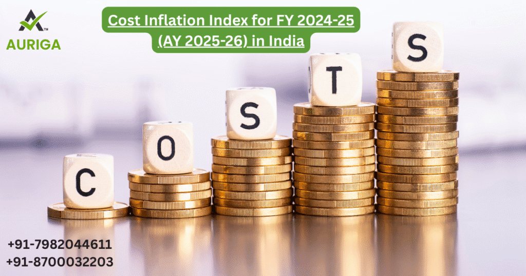 Cost Inflation Index for FY 2024-25 (AY 2025-26) in India 1 AURIGA ACCOUNTING PRIVATE LIMITED AURIGA ACCOUNTING PRIVATE LIMITED Cost Inflation Index for FY 2024 25 AY 2025 26 in India