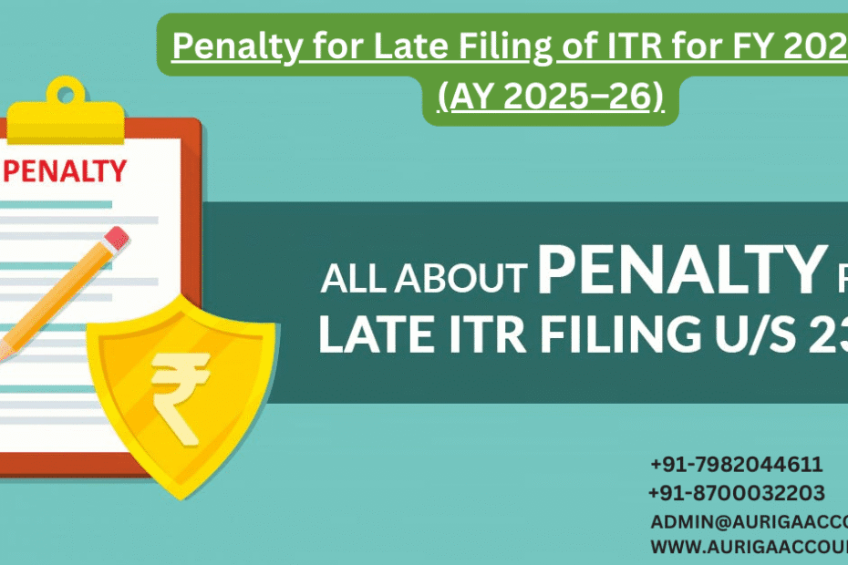 AURIGA ACCOUNTING PRIVATE LIMITED Penalty for Late Filing of ITR for FY 2024–25 AY 2025–26