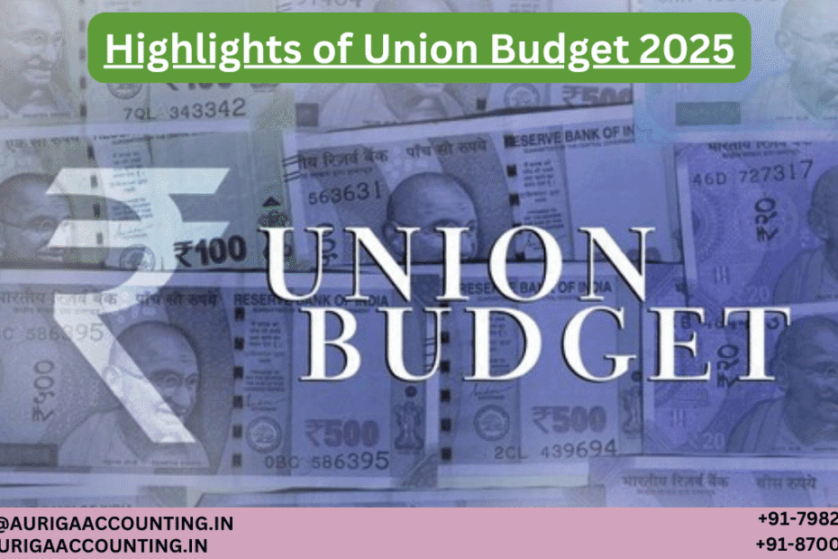 Highlights of Union Budget 2025 1 AURIGA ACCOUNTING PRIVATE LIMITED AURIGA ACCOUNTING PRIVATE LIMITED Highlights of Union Budget 2025