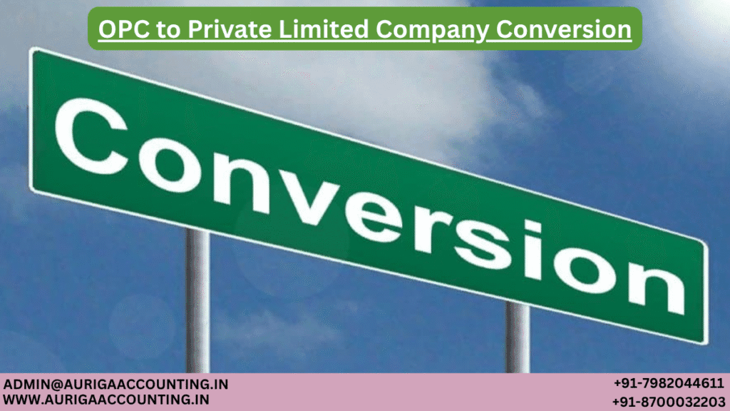 OPC to Private Limited Company Conversion 1 AURIGA ACCOUNTING PRIVATE LIMITED AURIGA ACCOUNTING PRIVATE LIMITED OPC to Private Limited Company Conversion