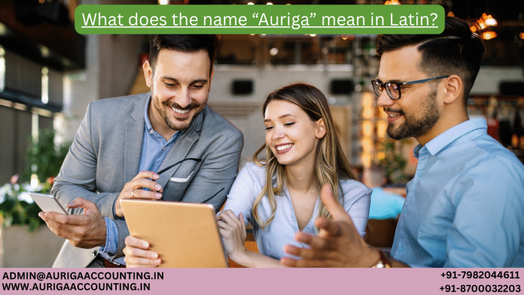 What does the name “Auriga” mean in Latin? 1 AURIGA ACCOUNTING PRIVATE LIMITED AURIGA ACCOUNTING PRIVATE LIMITED What does the name Auriga mean in Latin