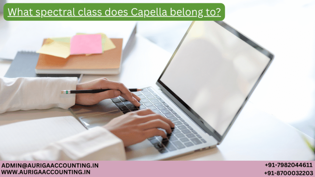 What spectral class does Capella belong to? 1 AURIGA ACCOUNTING PRIVATE LIMITED AURIGA ACCOUNTING PRIVATE LIMITED Which Messier objects are found in Auriga