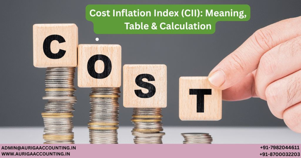 Cost Inflation Index (CII): Meaning, Table & Calculation 1 AURIGA ACCOUNTING PRIVATE LIMITED AURIGA ACCOUNTING PRIVATE LIMITED Cost Inflation Index CII Meaning Table Calculation