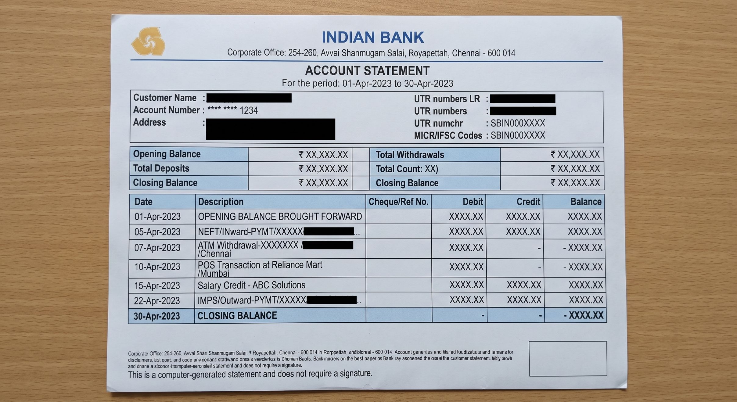 Company Registration @ 1999 10 AURIGA ACCOUNTING PRIVATE LIMITED Bank Statement